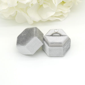 Single Hexagon Velvet Ring Box