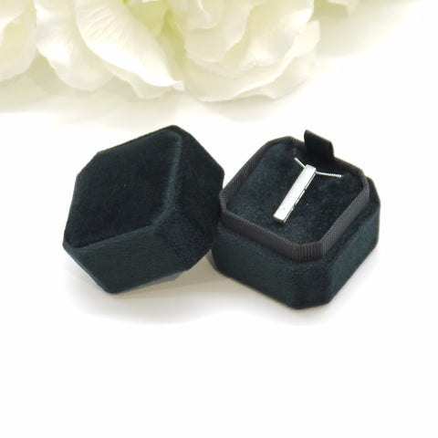 Black Square Octagon Velvet Pendant Box
