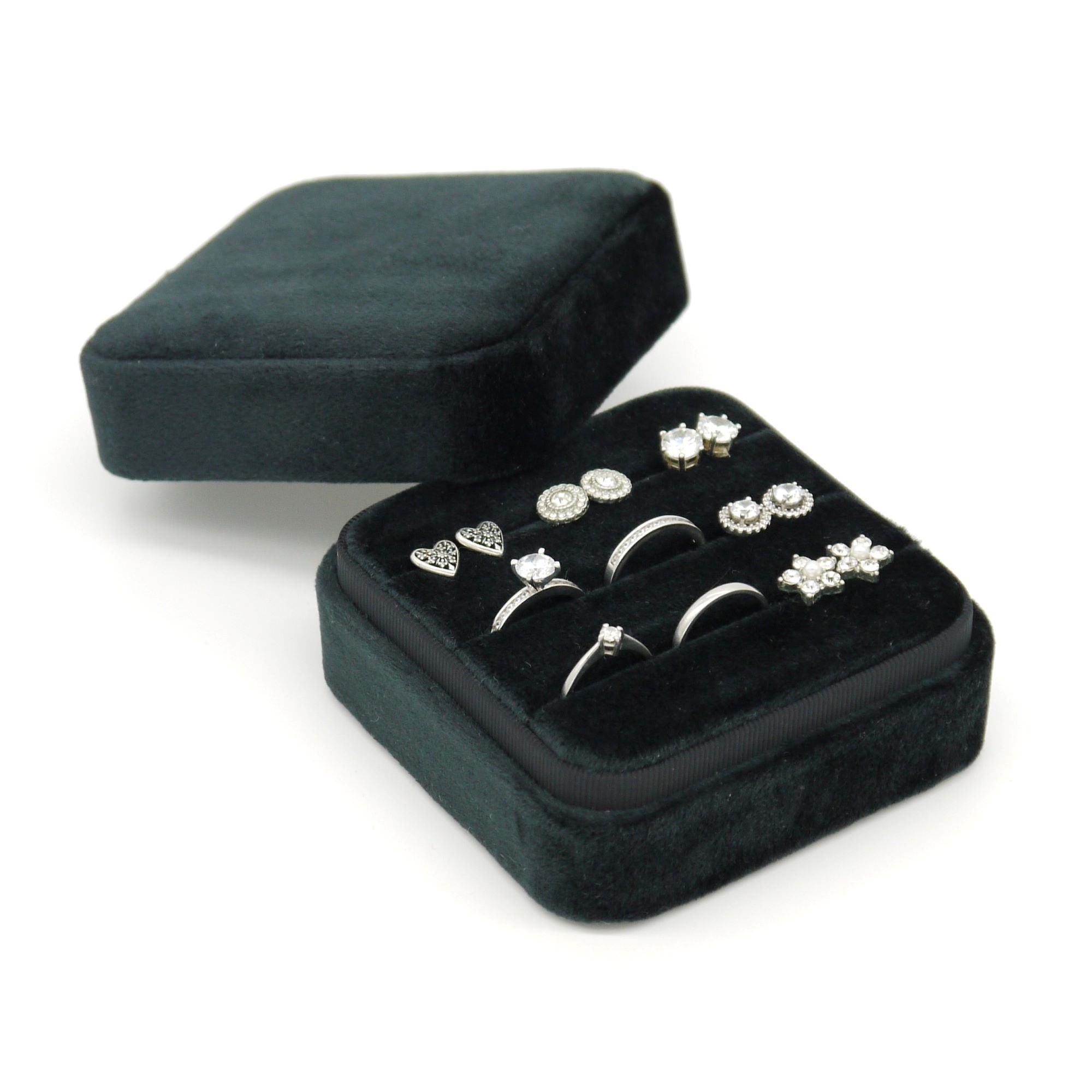 Deluxe Black Velvet 24 Compartment Stackable Jewelry Tray  JPI Display