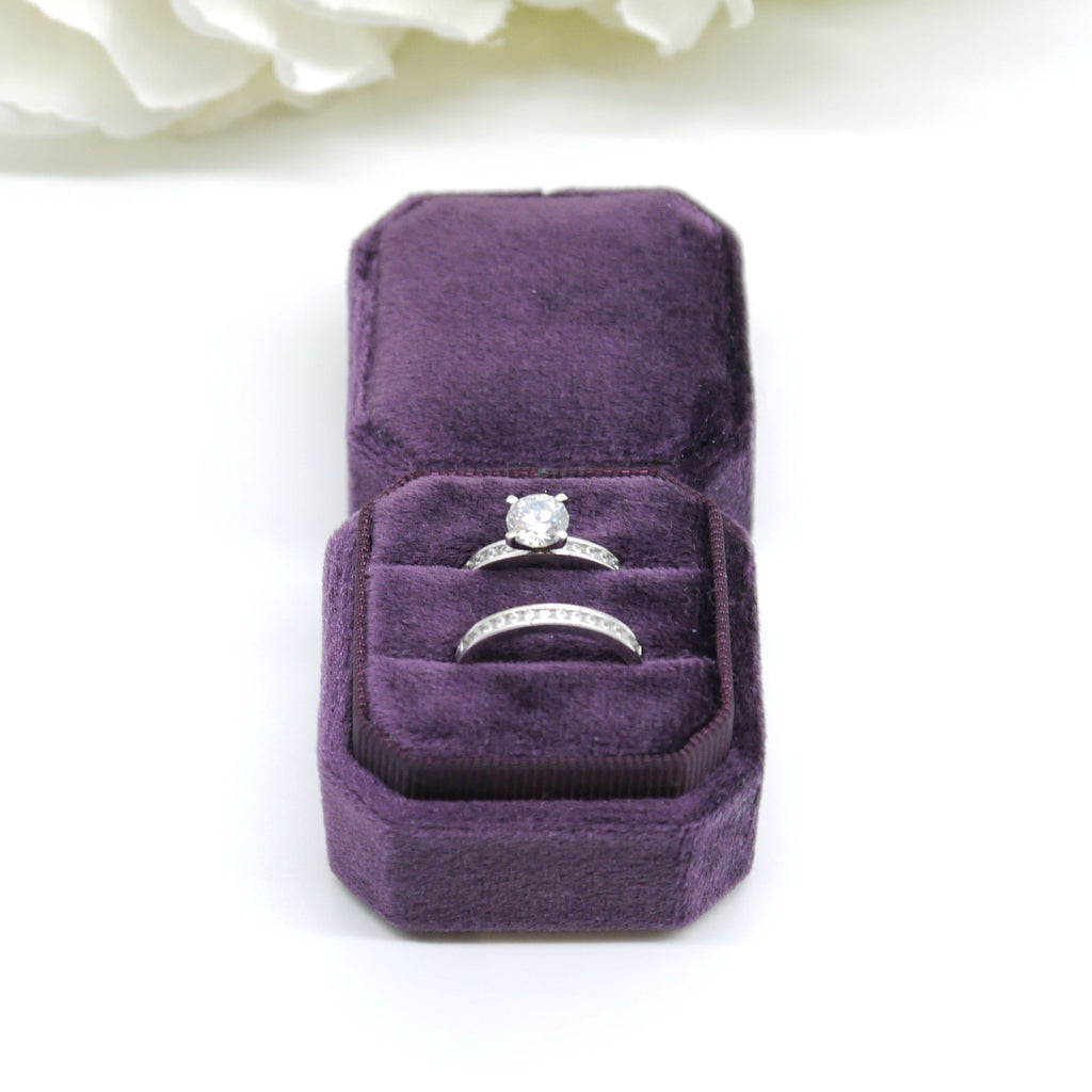 Purple velvet 2025 ring box