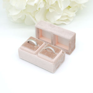 Rose Gold 'His & Hers' Double Velvet Ring Box