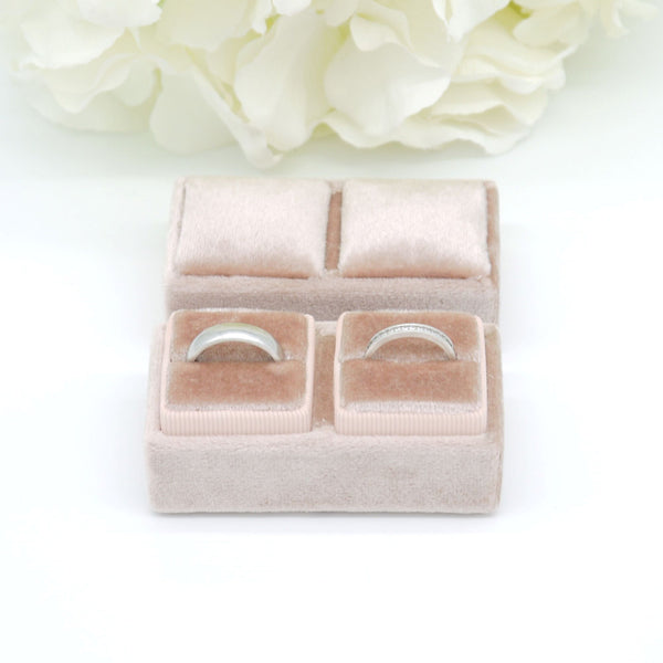 Rose Gold 'His & Hers' Double Velvet Ring Box