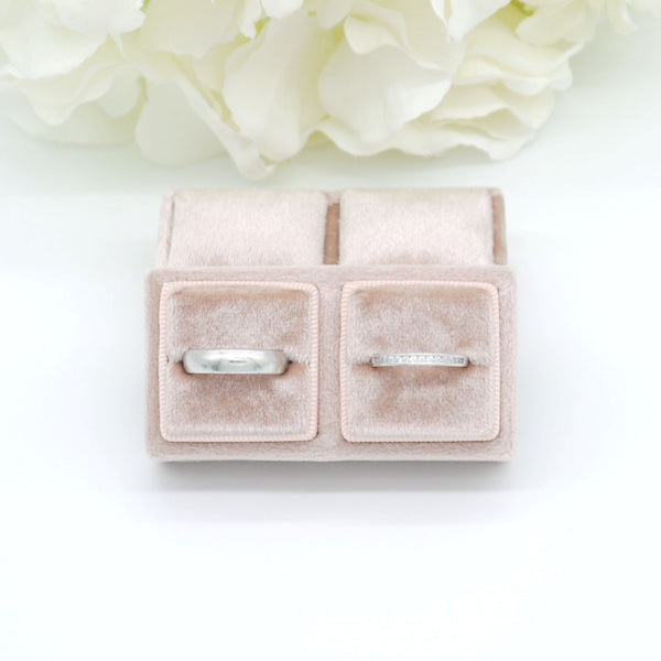 Rose Gold 'His & Hers' Double Velvet Ring Box