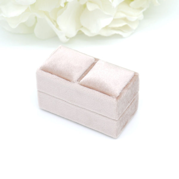 Rose Gold 'His & Hers' Double Velvet Ring Box