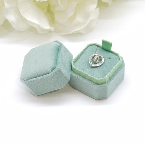 Sage Square Octagon Velvet Pendant Box