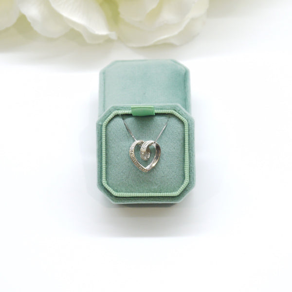 Sage Square Octagon Velvet Pendant Box