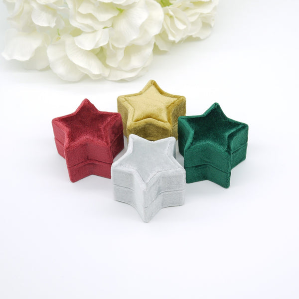 Yellow (Sparkling) Star Single Velvet Ring Box