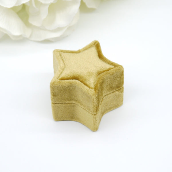 Yellow (Sparkling) Star Single Velvet Ring Box